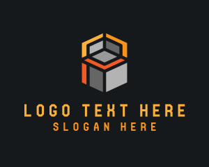 Platform - Box Cube Letter P logo design
