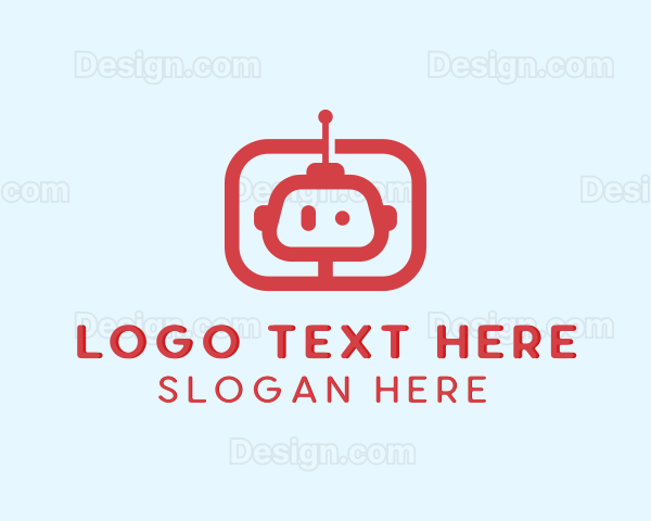 Television Robot Head Logo