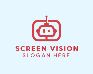 Television Robot Head logo design