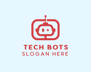 Television Robot Head logo design