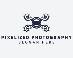 Aerial Quadcopter Drone logo design