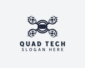 Aerial Quadcopter Drone logo design