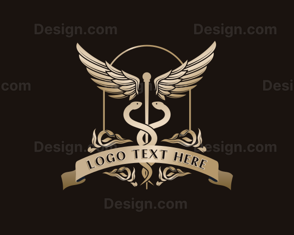 Caduceus Staff Medicine Logo