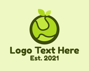 Abstract Green Fruit logo design