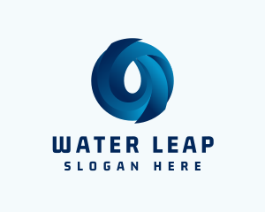 Gradient Water Droplet logo design