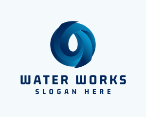 Gradient Water Droplet logo design