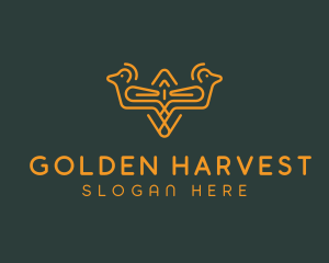 Golden Pigeon Aviary logo design