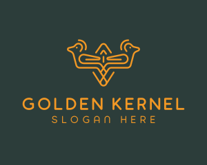 Golden Pigeon Aviary logo design