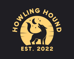 Yellow Howling Wolf  logo