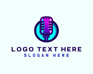 Media Podcast Microphone logo design