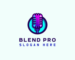 Media Podcast Microphone logo design