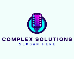 Media Podcast Microphone logo design