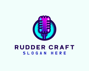 Media Podcast Microphone logo design