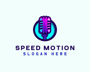 Media Podcast Microphone logo design