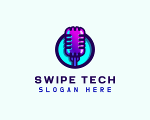 Media Podcast Microphone logo design