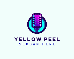 Media Podcast Microphone logo design