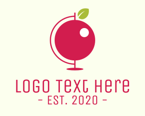 Red Cherry Globe logo design