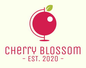 Red Cherry Globe logo design