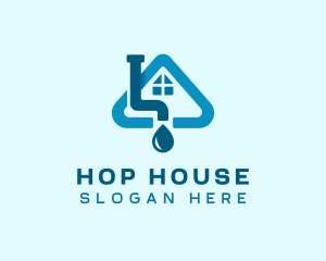 House Plumbing Water Drop logo design