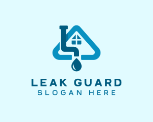 House Plumbing Water Drop logo design