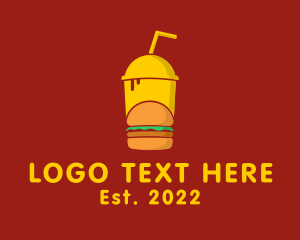 Hamburger Drink Fast Food  logo design