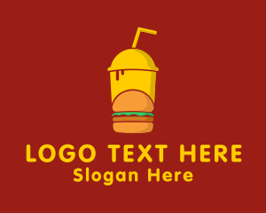 Hamburger Drink Fast Food  Logo