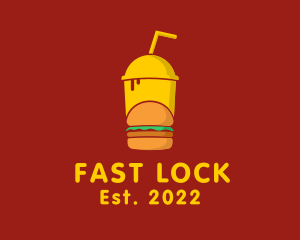 Hamburger Drink Fast Food  logo design