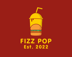 Hamburger Drink Fast Food  logo design