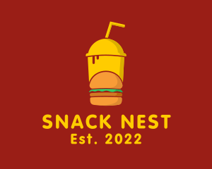 Hamburger Drink Fast Food  logo design