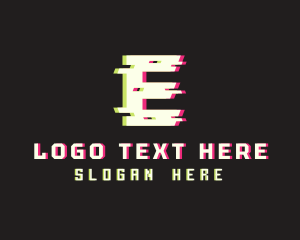 Esports Anaglyph Letter E logo design