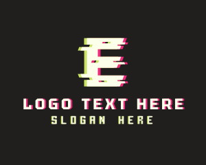 Anaglyph Glitch Letter E Logo