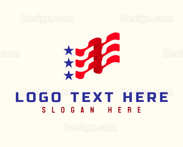 America Flag Politics Logo