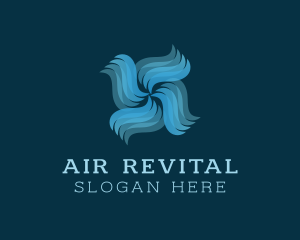 Blue Cooling Ventilation logo design