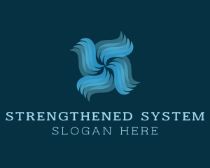 Blue Cooling Ventilation logo design