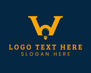 Letter W Light Bulb logo design