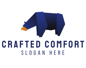 Wild Blue Bear Origami  logo design