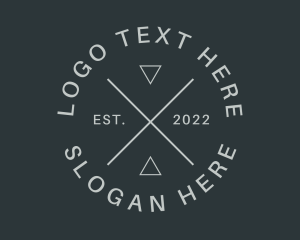 Simple - Crossline Triangle Badge logo design