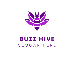 Purple Lotus Bee logo design