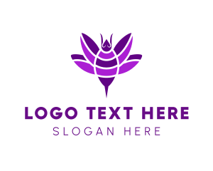 Purple Lotus Bee logo design