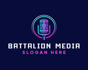 Microphone Media Broadcast logo design