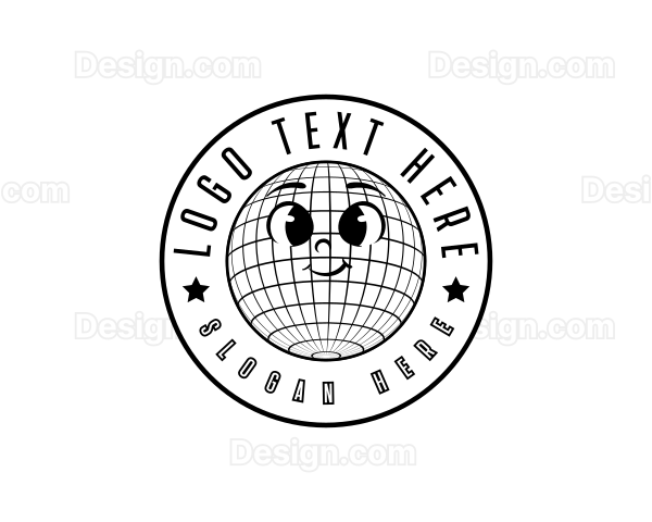 Y2K Cute Globe Logo
