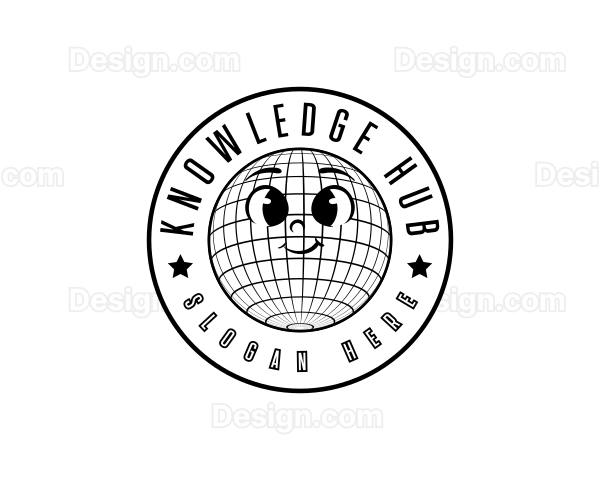 Y2K Cute Globe Logo