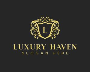 Luxury Regal Hotel Shield logo design