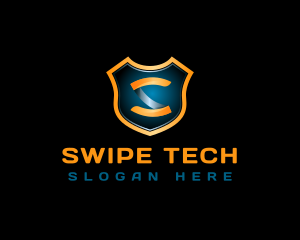 Tech Shield Crest logo design