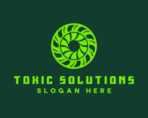 Green Toxic Circle Reactor logo design