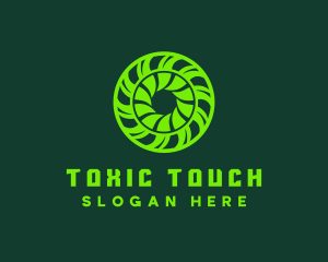 Green Toxic Circle Reactor logo design