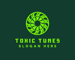 Green Toxic Circle Reactor logo design