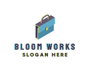 3D Modern Briefcase Bag logo design