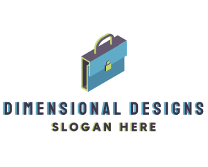 3D Modern Briefcase Bag logo design