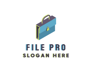 3D Modern Briefcase Bag logo design